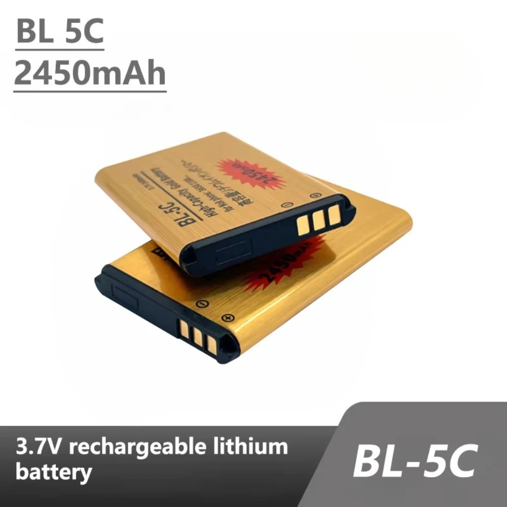 BL-5C Battery 3.7v Rechargeable Li Ion Batteries BL5C 2450mAh for Nokia 2600 1100 1110 1112 2610 6230 6630 Mobile Phone BL-5C