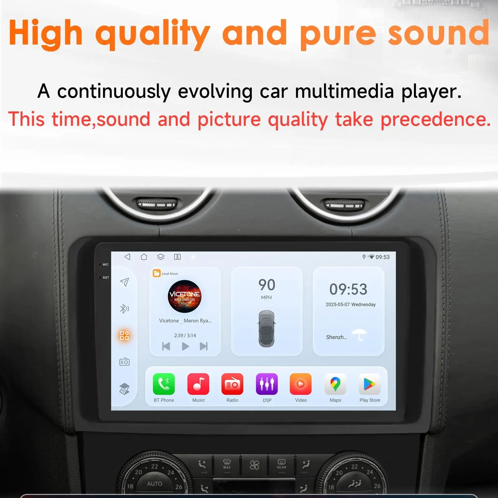 Android autoradio voor Mercedes ML W164 X164 ML350 ML300 GL500 ML320 ML280 GL350 Carplay GPS 360Cam 6115 Touchscreen - afbeelding 2