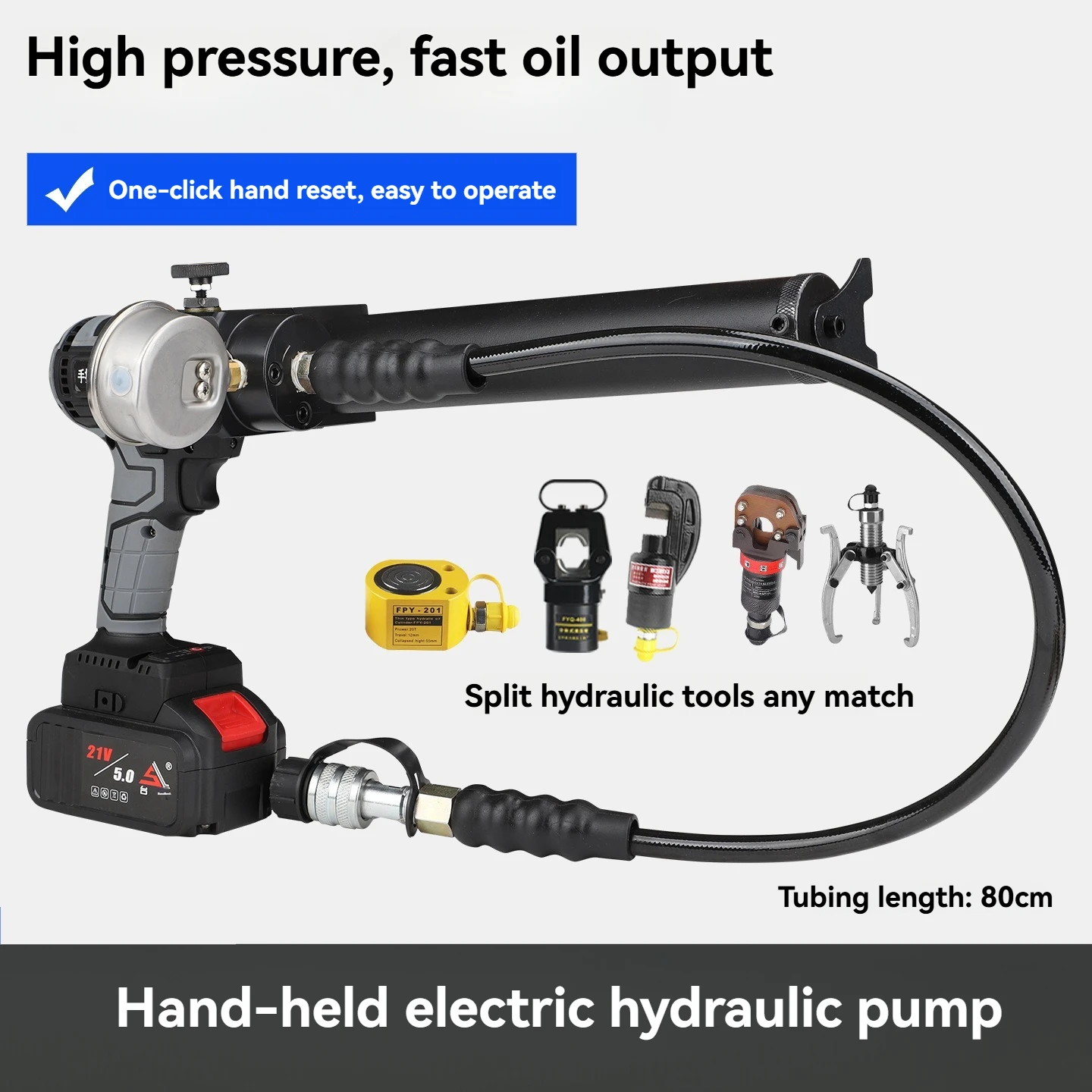 وحدة طاقة كهربائية بمضخة هيدروليكية محمولة ببطارية ليثيوم لأنظمة الزيت/الغاز ذات الضغط العالي #1