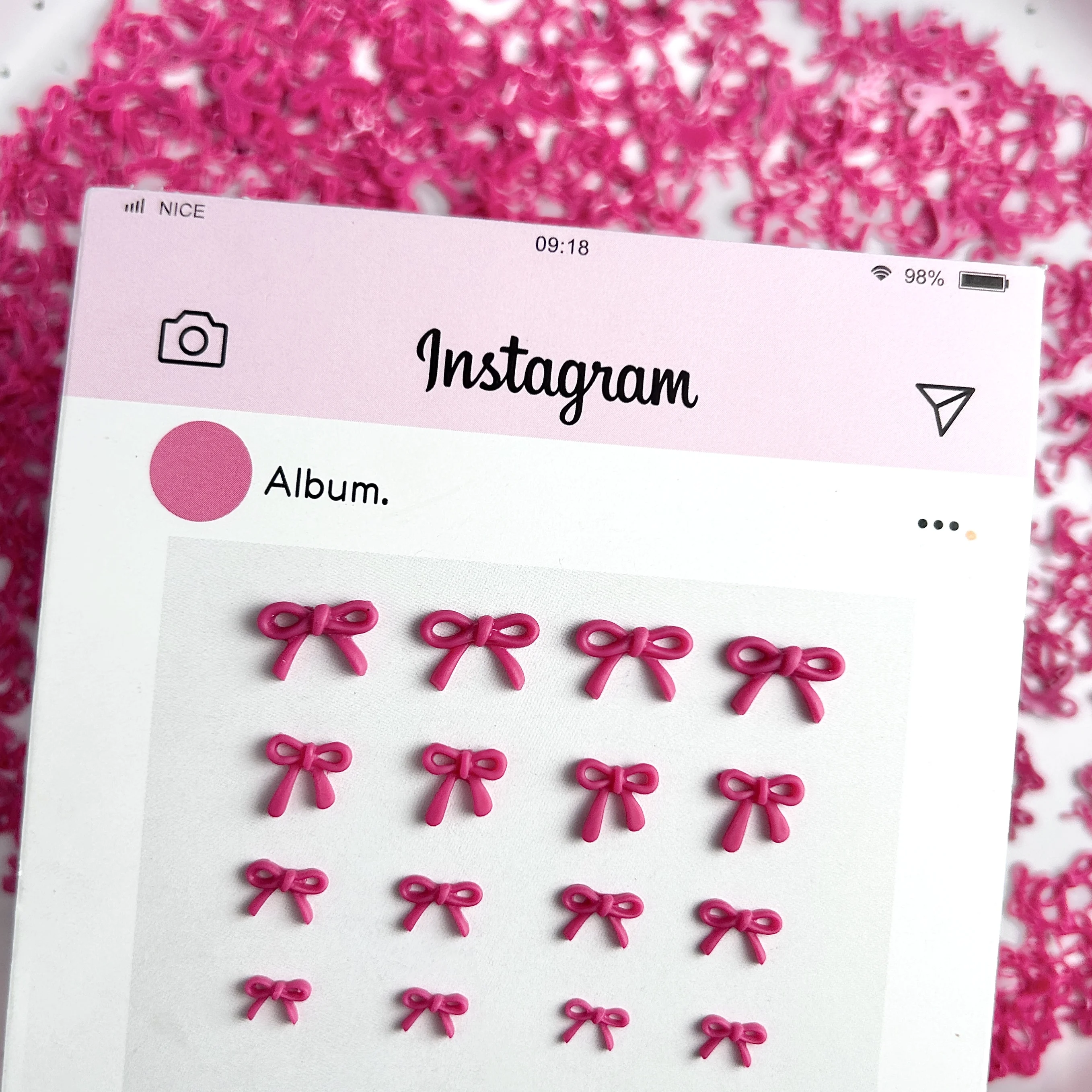 50 قطعة خط صغير رائعتين Bowknots الراتنج مسمار الفن زينة الحد الأدنى الوردي الوردي الانحناء مسمار السحر اكسسوارات Earring بها بنفسك القرط الأظافر