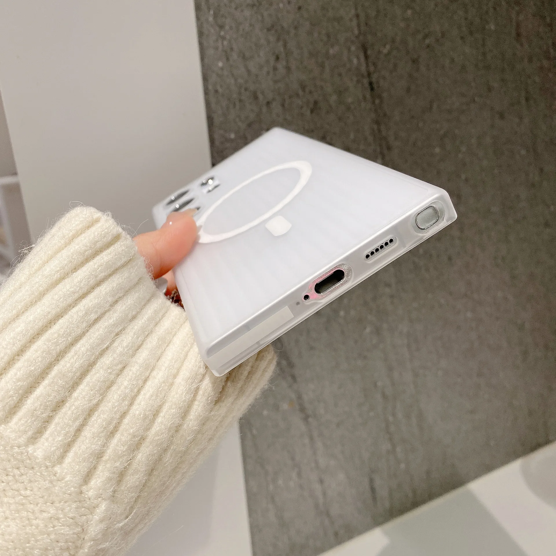 Magnetic Case for Samsung S25 Ultra Anti-Slip Rippled Sides Matte Shockproof Cover for S24 Ultra S25 Plus S24 Plus Case