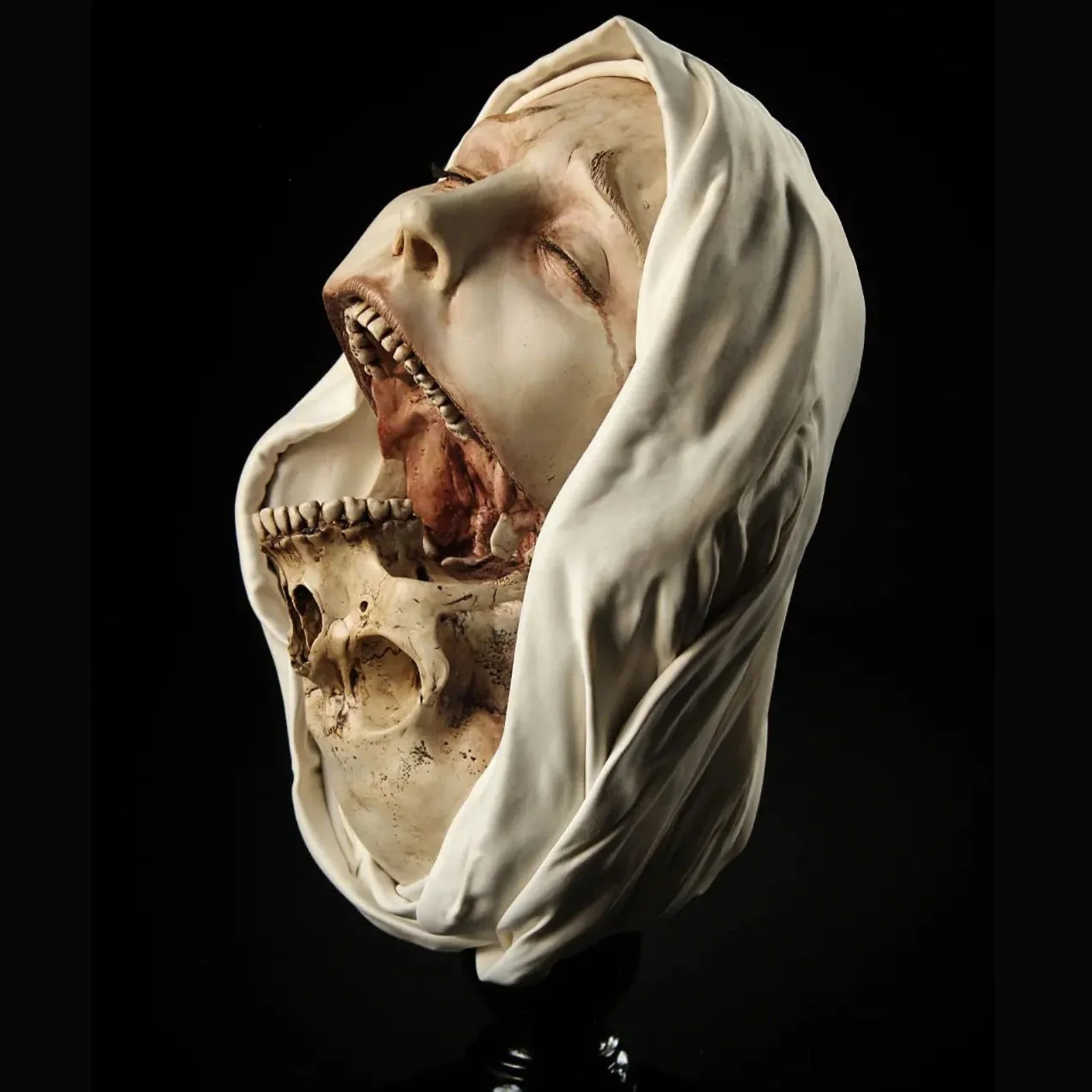 Creepy Nun Resin Statue Halloween Skull Transfiguration Sculpture for Home Decor Unique Artistic Horror Figure Desktop Ornament - Image 5