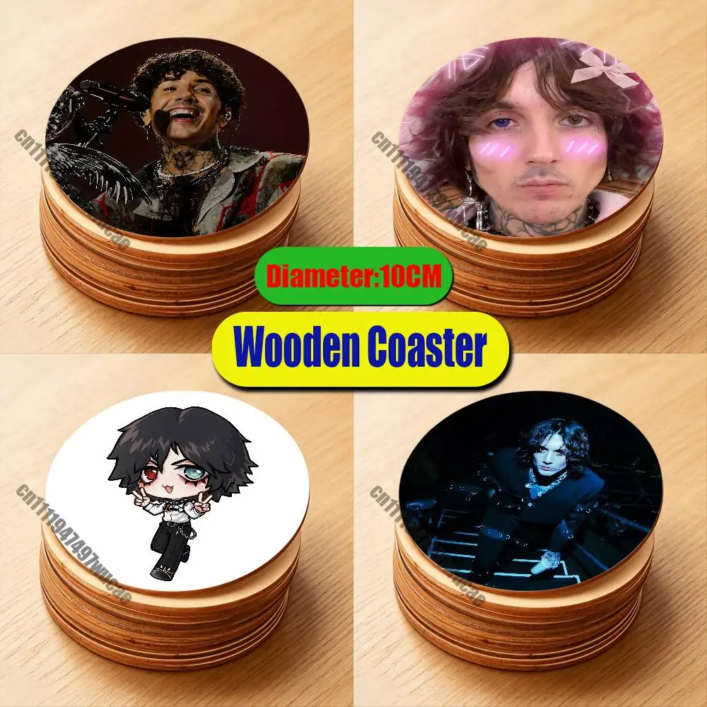 For Water Coffee Tea Cup Glass Mat Wood Round Non Slip Custom Decoration Oli Oliver Scott S-Sykes Coaster Cover