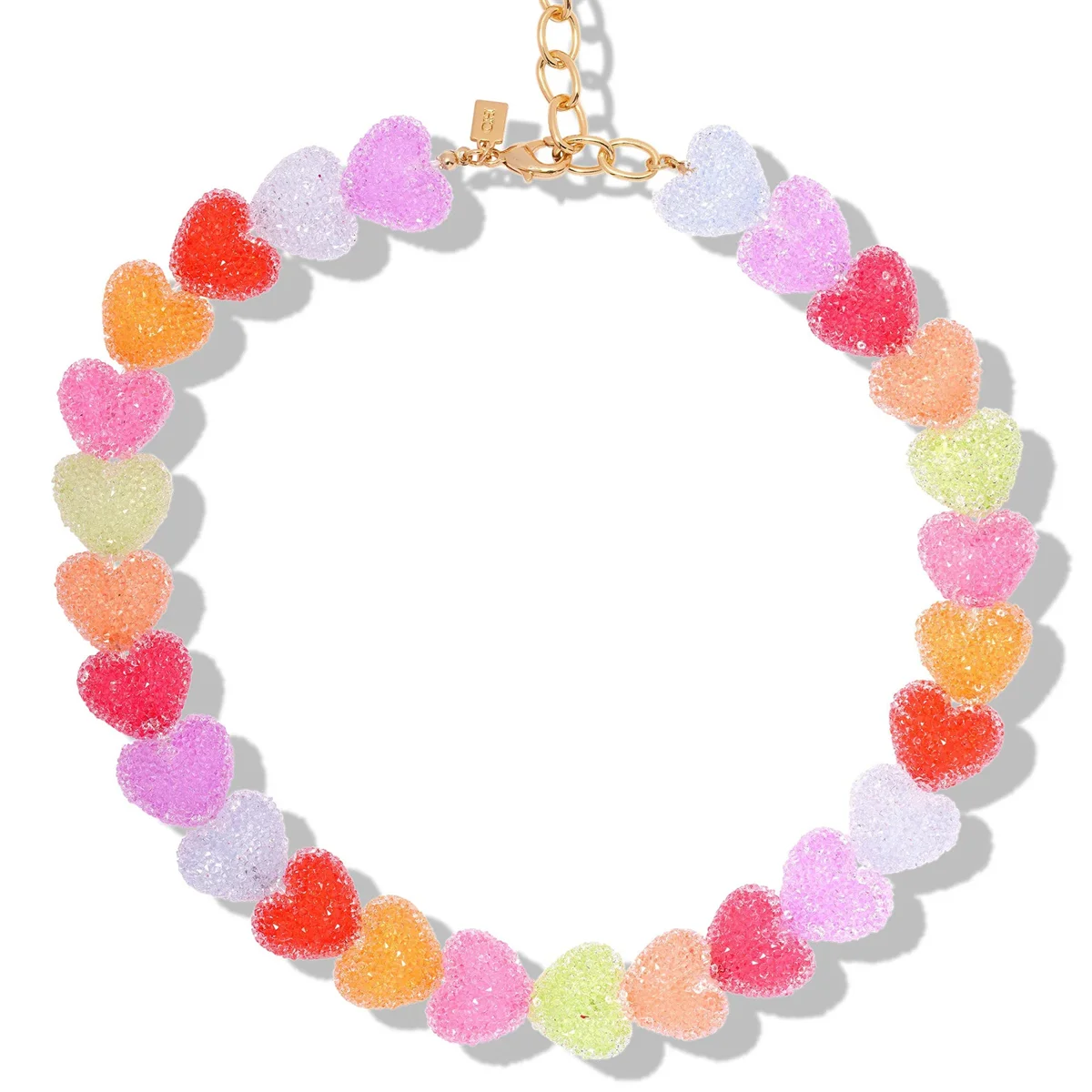 

Colorful love resin necklace, new sweet and cute candy, niche design, gold-plated color preservation