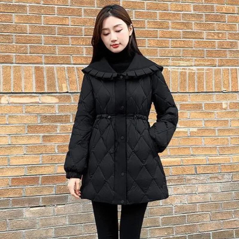 

Winter Vintage Small Fragrance Jacket Women Warm Parka Oversized Cotton Padded Jacket Female Windproof Outerwear A1245