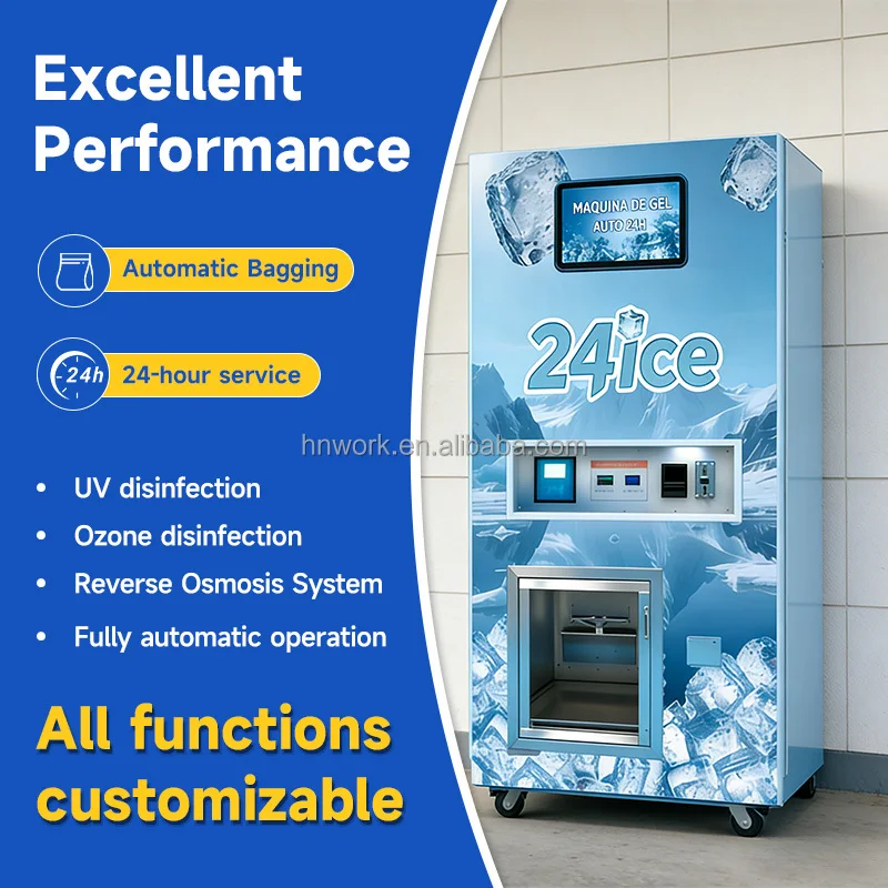 The Best-selling Reverse Osmosis Water Treatment Quantitative Ice Bag Automatic Ice Making and Selling Machine