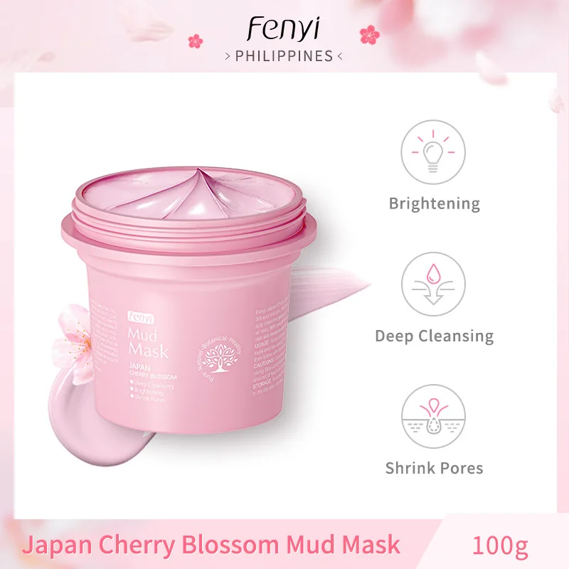 Japan Sakura Mud Face Mask Anti Wrinkle Night Facial Packs Skin Clean Dark Circle Moisturize Shrink Pores Anti-Aging Skin Care