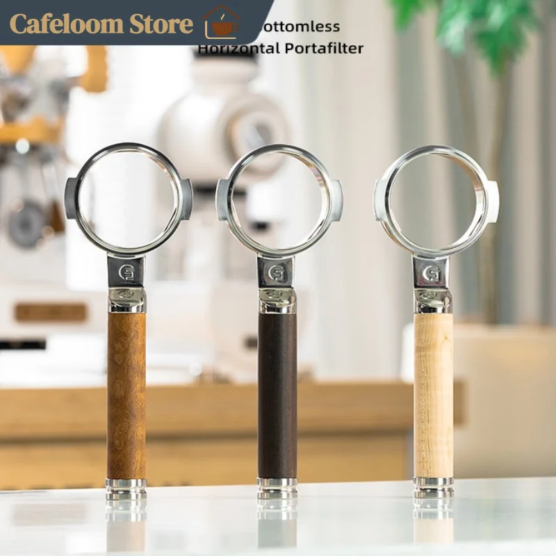 FORZCON CNC 58mm Bottomless Horizontal Portafilter 3.0 Espresso Portafilter Handle Coffee Extraction Tool For Home Barista Use