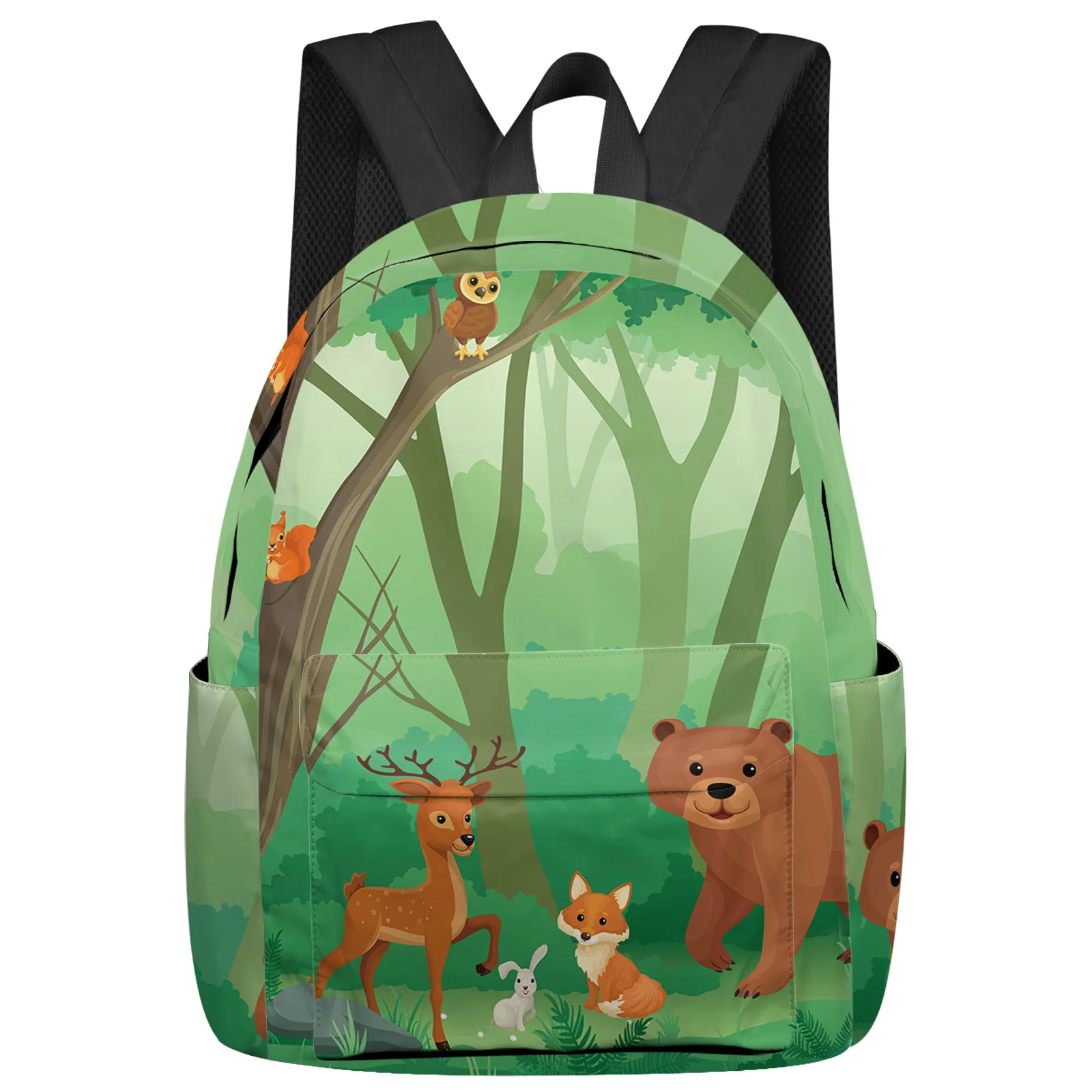 

Tropical Jungle Cartoon Animals Bear Backpacks Teenagers Student School Bags Laptop Backpack Men Women Female Travel Mochila