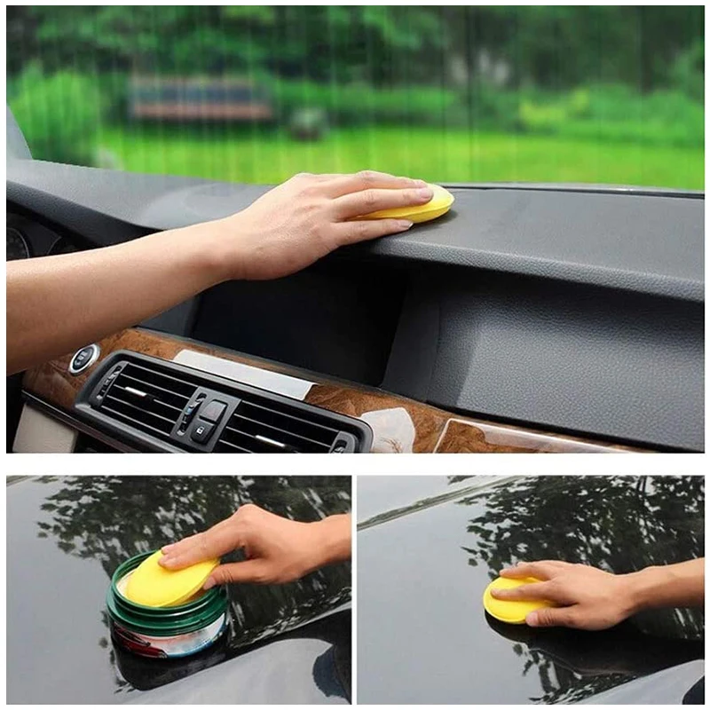 Car Waxing Foam Polish Wash Sponges Applicator Pad 10CM Yellow Cleaning Waxing Round Foam Sponge Auto Cleaning Tools Accessories