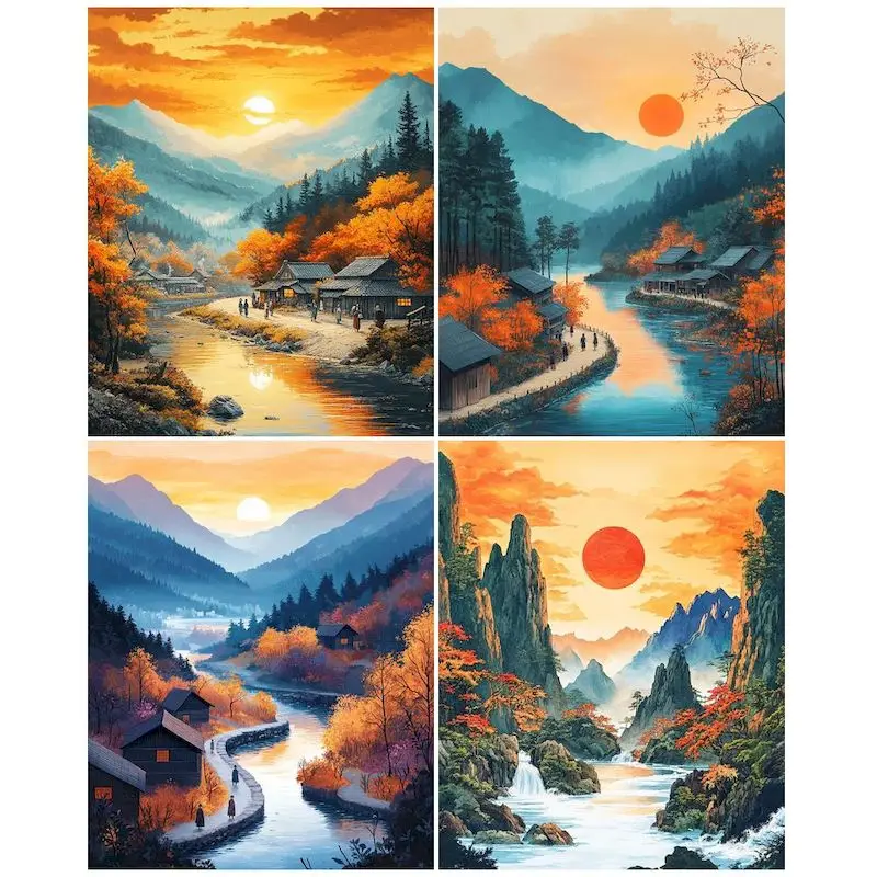 

GATYZTORY Paint By Number Mountain Scenery Drawing On Canvas HandPainted Art Gift DIY Pictures By Number Kits Home Decoration