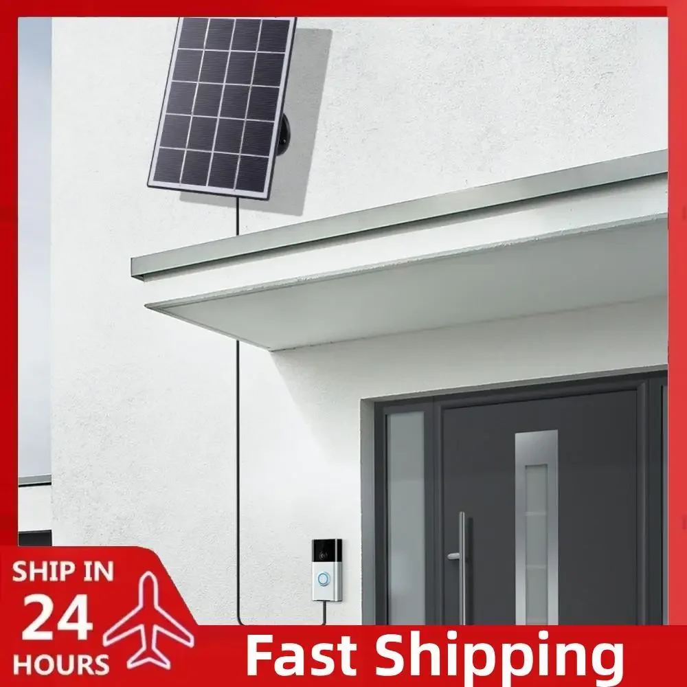 20W 5V Solar Charger IP65 Waterproof Solar Panel Charger 9.8Ft Charging Cable Solar Panel for Ring Video Doorbell 4 3 3 Plus 2