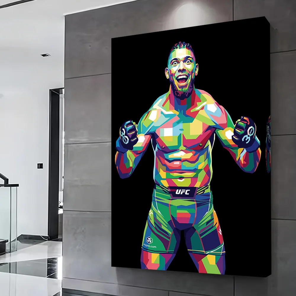 Boxer Fighter in Pop Art Style Poster Customizable Printed Canvas Painting for Pictures Wall Art Home Decorations Bathroom Decor