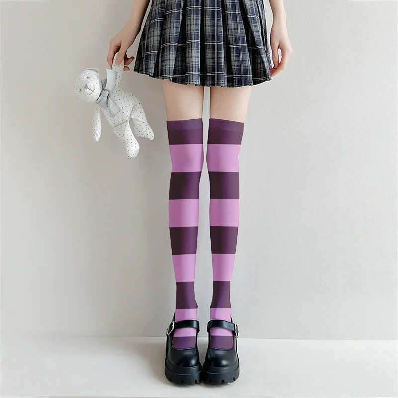 Beatrice Cosplay Anime Re:Zero Beatrice Women Striped Over Knee Socks Lovely osplay Stockings Halloween Christmas Accessories
