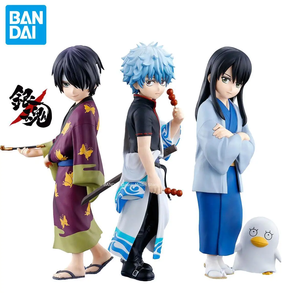 Genuine Original Bandai Adokenettetekupiku Gintama Sakata Gintoki Katsura Kotarou Takasugi Shinsuke Anime Collectible Model