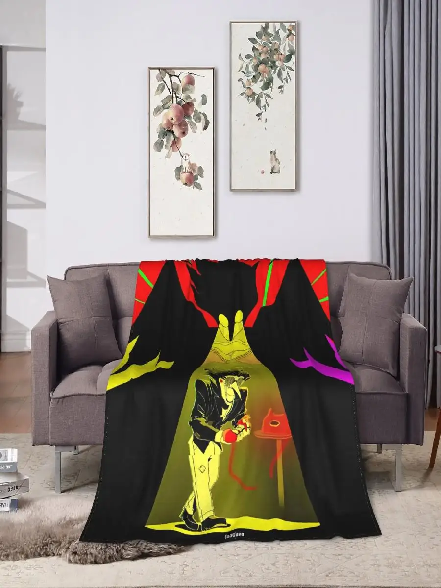 Deltarune Spamton Game Inspired Warm Throw Blanket for Winter Decorative Couch Chair Sofa Bed Novelty Bedspread