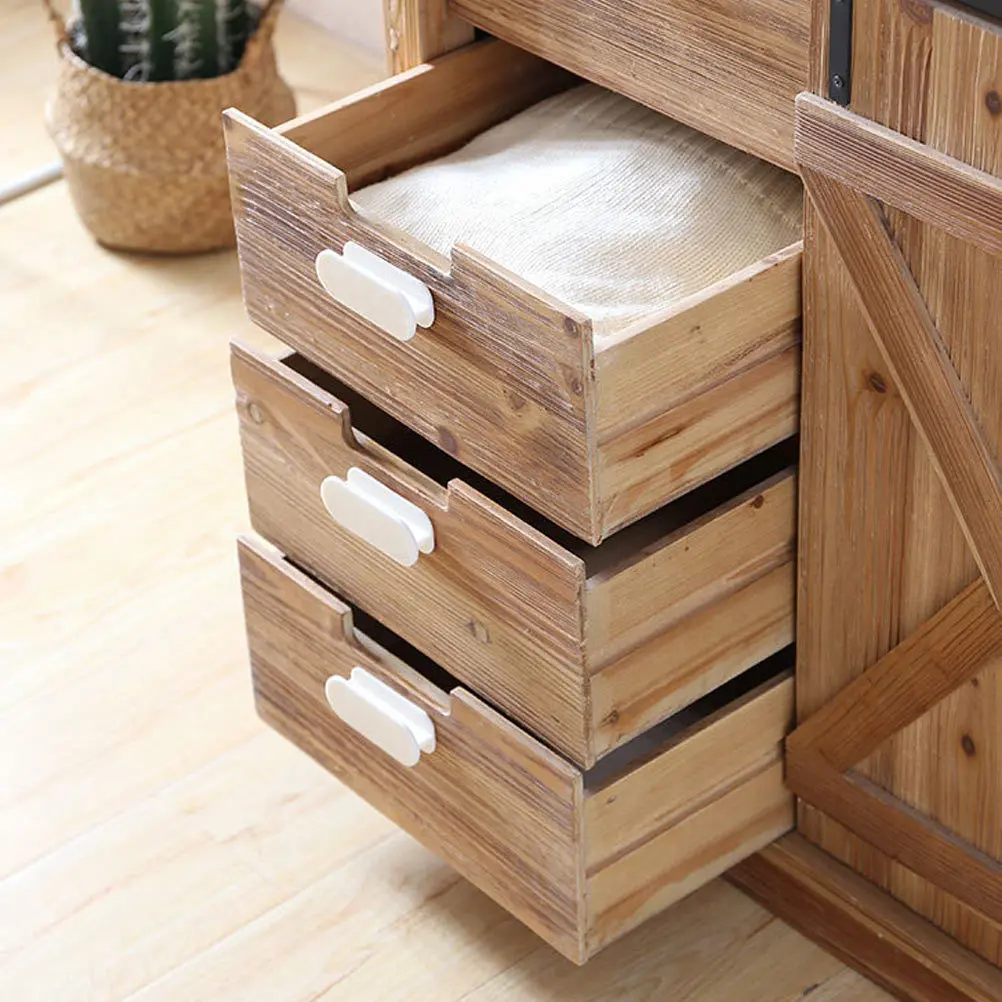 

6Pcs Adhesive Punch-Free Door Handles Wardrobe Cabinet Pull Knobs Sticky Furniture Drawer Replacement Hardware