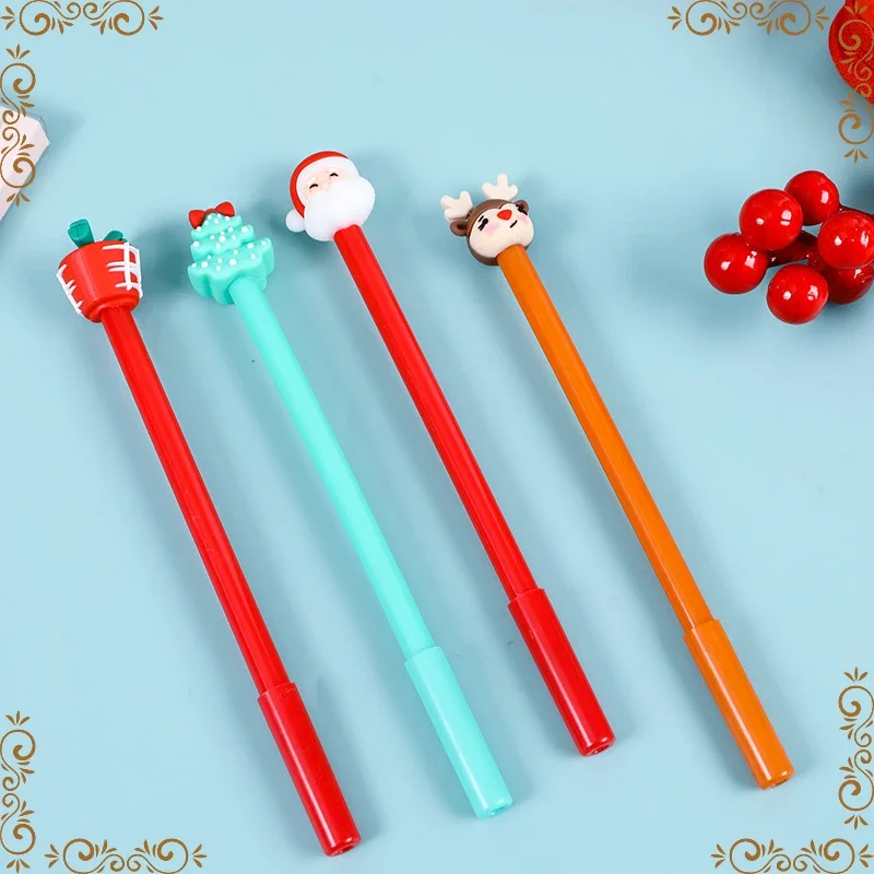 

Wholesale Creative Flower Pattern Christmas Reindeer Pine Creative Gel Pen, Student Stationery Gifts, Black Signature Pen