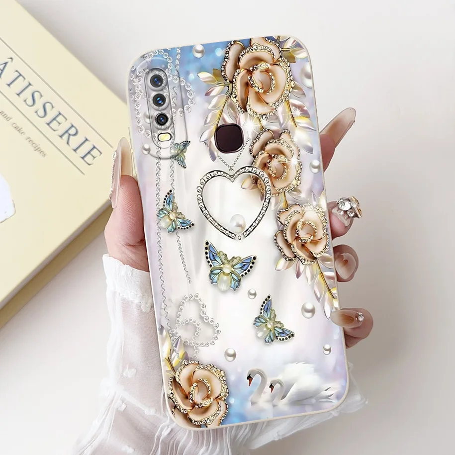 ل Vivo Y11 2019 1906 حافظة شعبية زهرة فراشة لينة الحلوى سيليكون عدسة الغطاء الواقي ل Vivo Y12 Y12i Y15 Y17 الإسكان #3