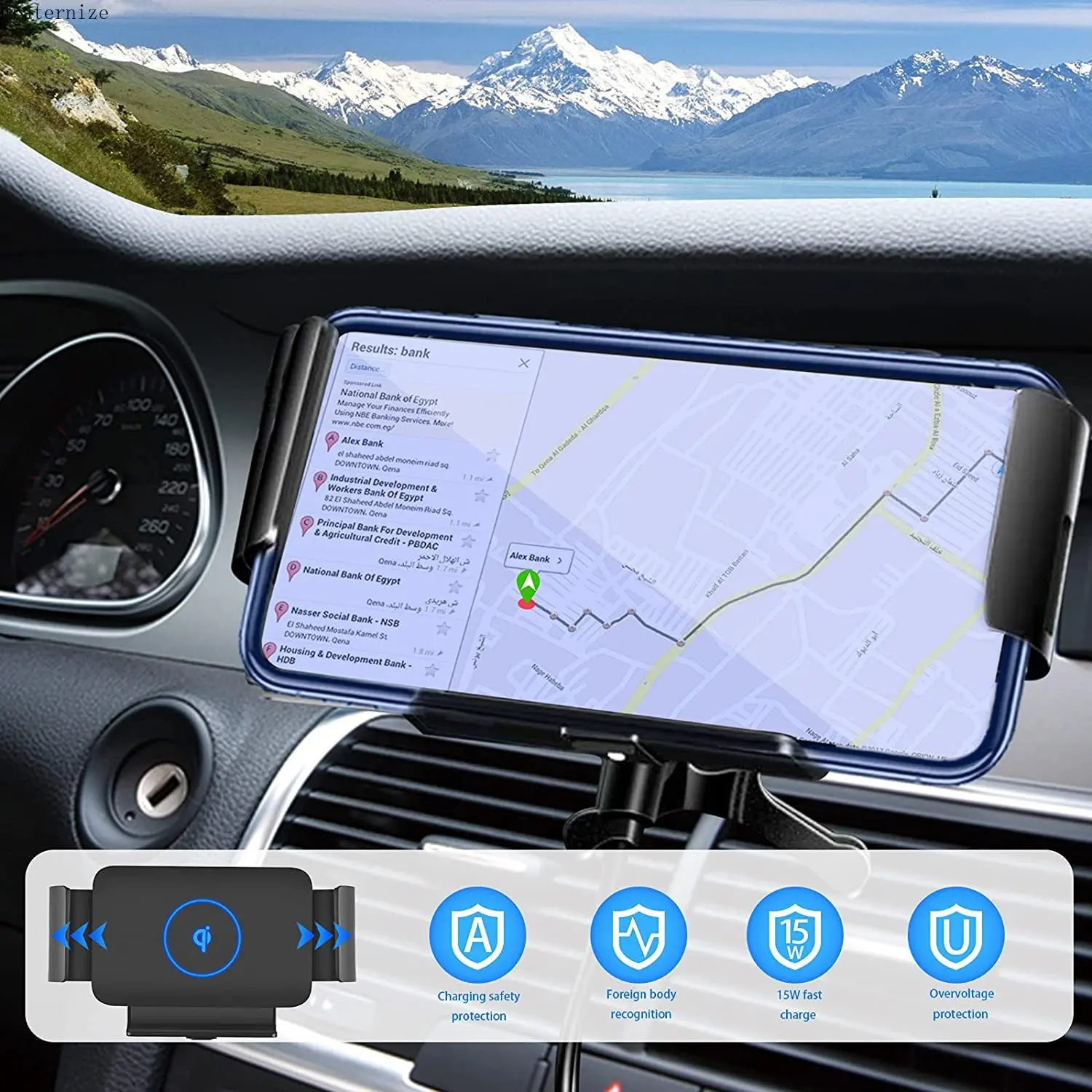 Cargador de coche inalámbrico para Samsung Galaxy Z Fold 4, 3, 2, S23, Google, iPhone, abrazadera automática, almohadilla de soporte de montaje, 15W