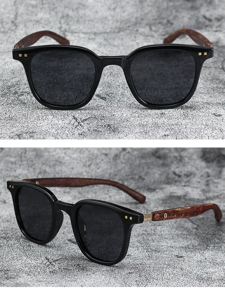 Neue Ankunft Männer Vintage Holzrahmen Sonnenbrille Klassische Marke Sonnenbrille Beschichtung Objektiv Fahren Brillen für Männer/frauen – Detail 5