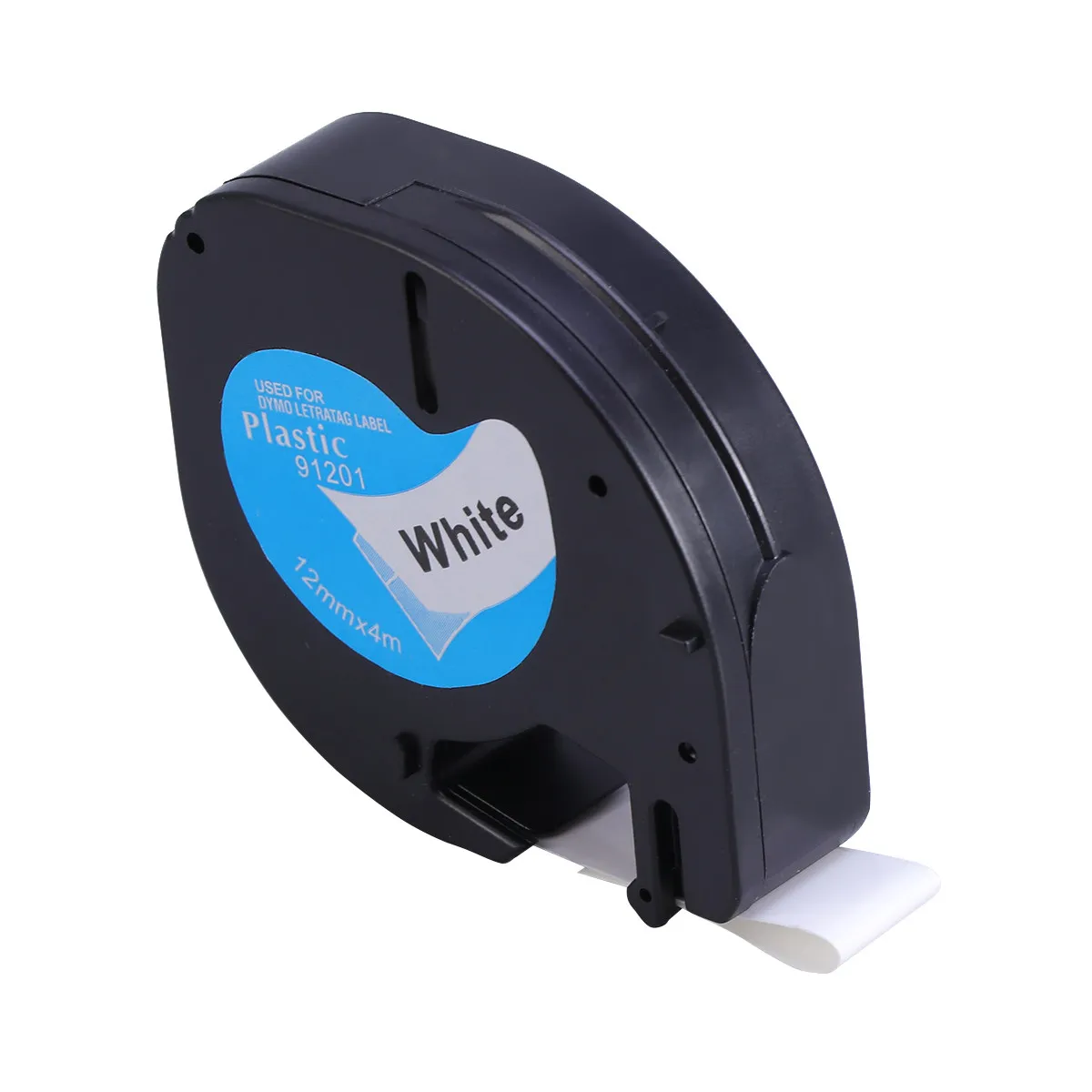 

Label Tape Plastic Compatible for Dymo 12mmx4m Printer Ribbon Printer Supplies White Background Black