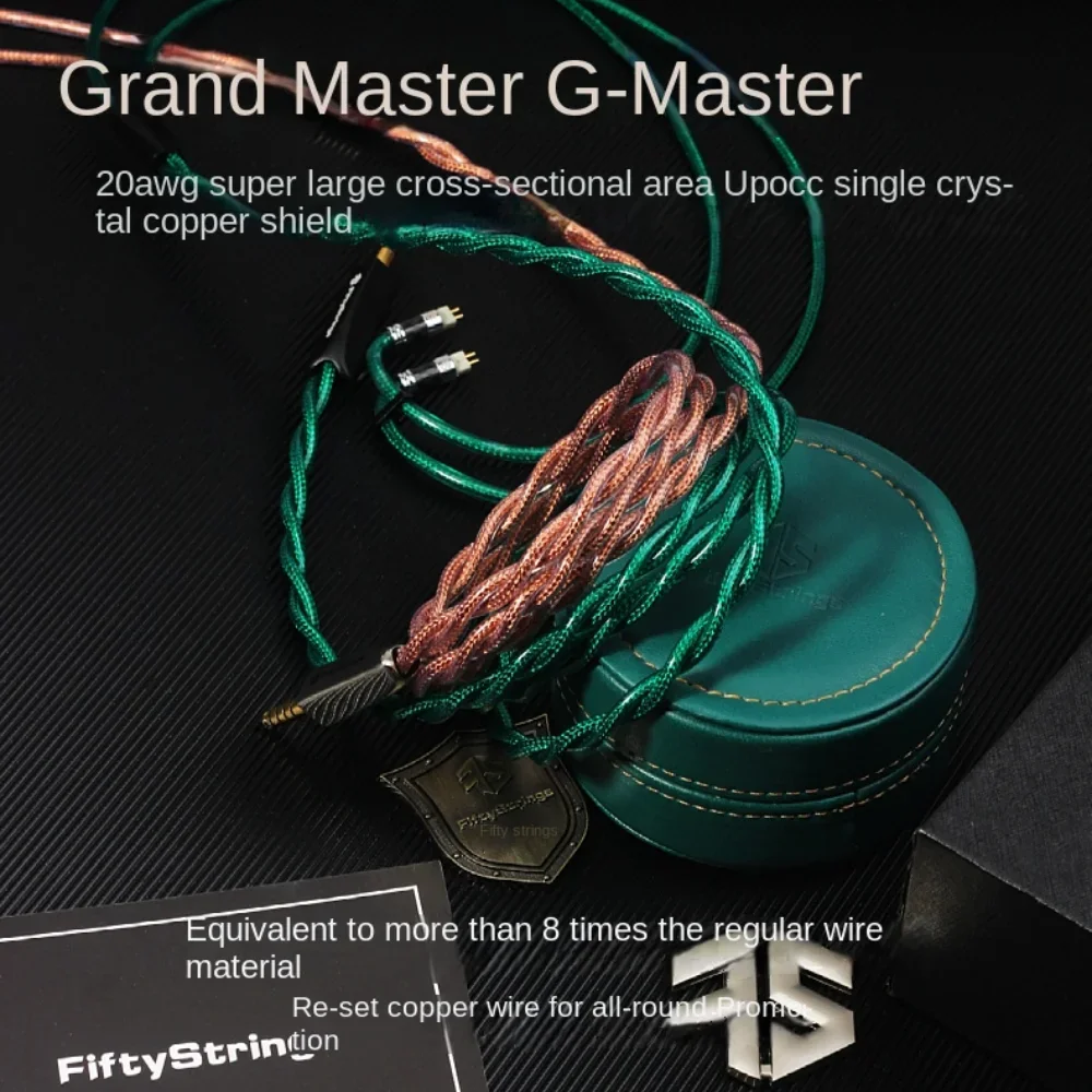 FiftyStrings G-Master Headphone Upgrade Cable Upocc 20awg Shielded 7N Bandung Monocrystalline Copper 0.78 MMCX air pod case