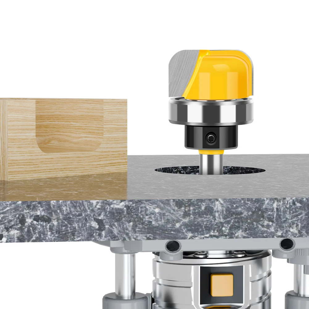 Set of 3 8mm Shank Router Bits with Round Nose Milling Cutter and Bearing for Woodworking Bowl and Tray Projects