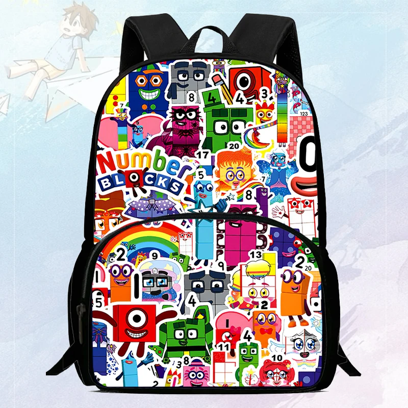 

Numberblocks student backpack: High appearance level, large capacity, spine support, Oxford cloth, lightweight backpack