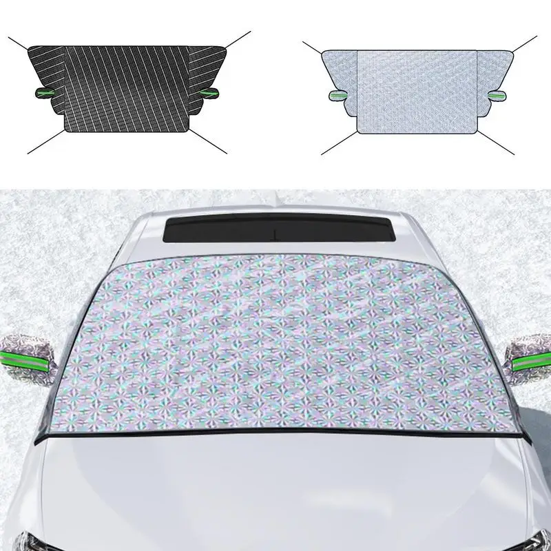 Windshield Cover For Ice And Snow Car Windshield Ice Frost Protector Windproof Winter Frost And Ice Removal Sunshade For Car