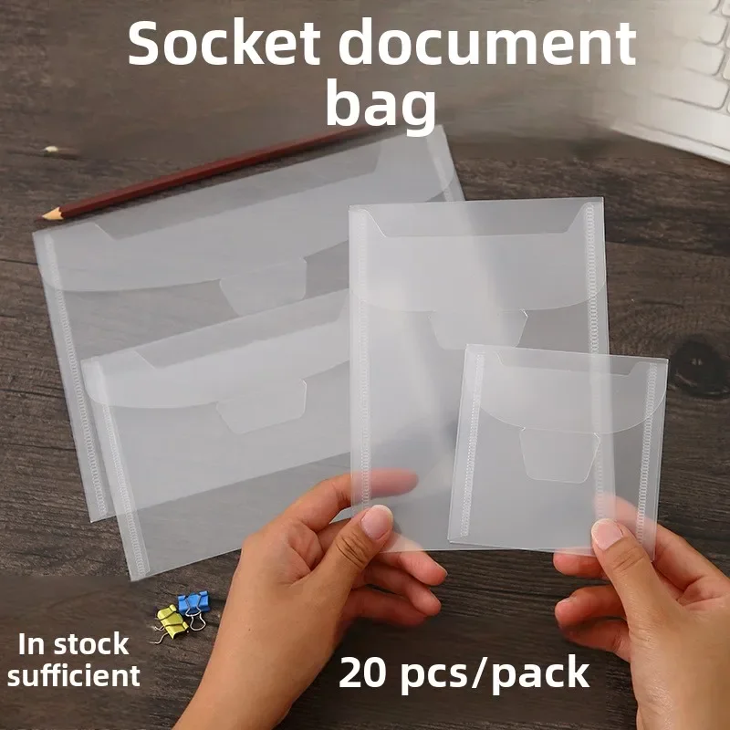 

Clear Snap-File Document Pouch - Thickened Invoice Organizer with Vertical Die-Cut Slots for Clippings & Craft Storage