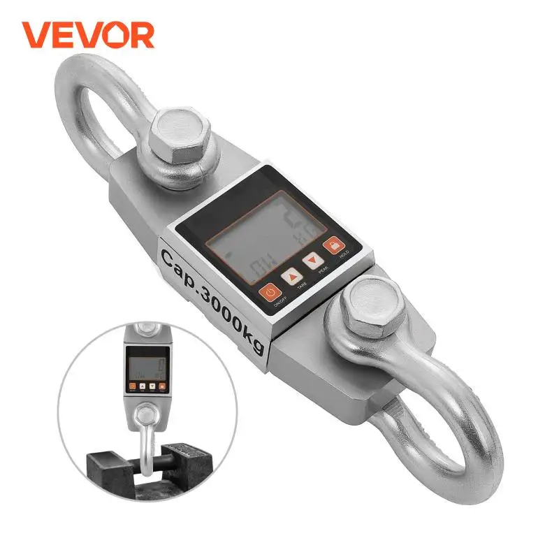 VEVOR 3000Kg 3T Cần Trục Cân Nặng Độ Chính Xác Cao Cân Điều Khiển Màn Hình Kỹ Thuật Số Có Móc Treo các Ngành Công Nghiệp