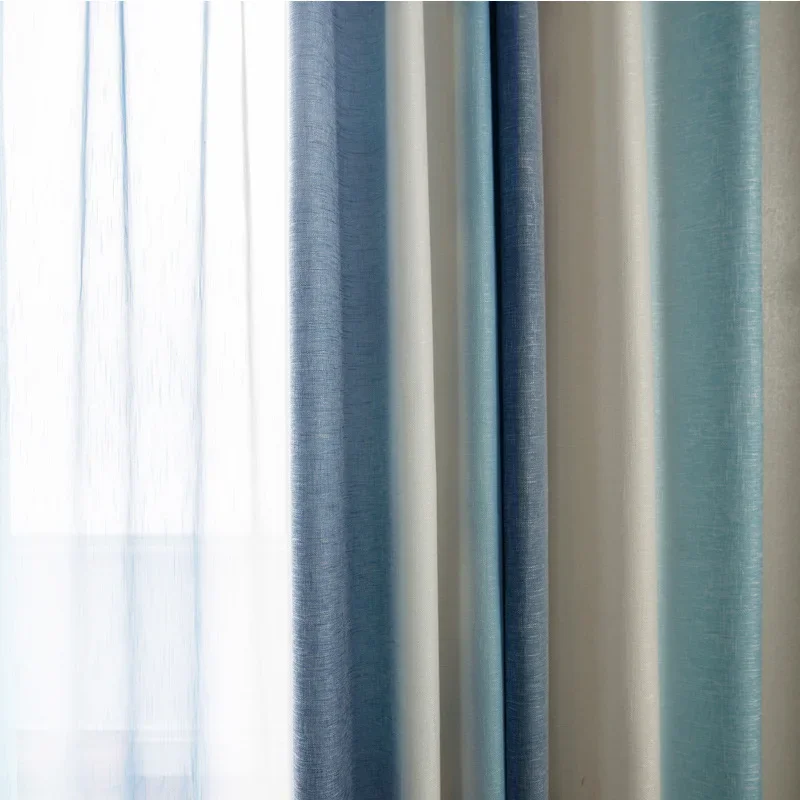 Striped Blackout Curtains for Living Room Rainbow Colorful Children Bedroom Sheer Curtain Kid Window Cortinas Panel Fabric Blind