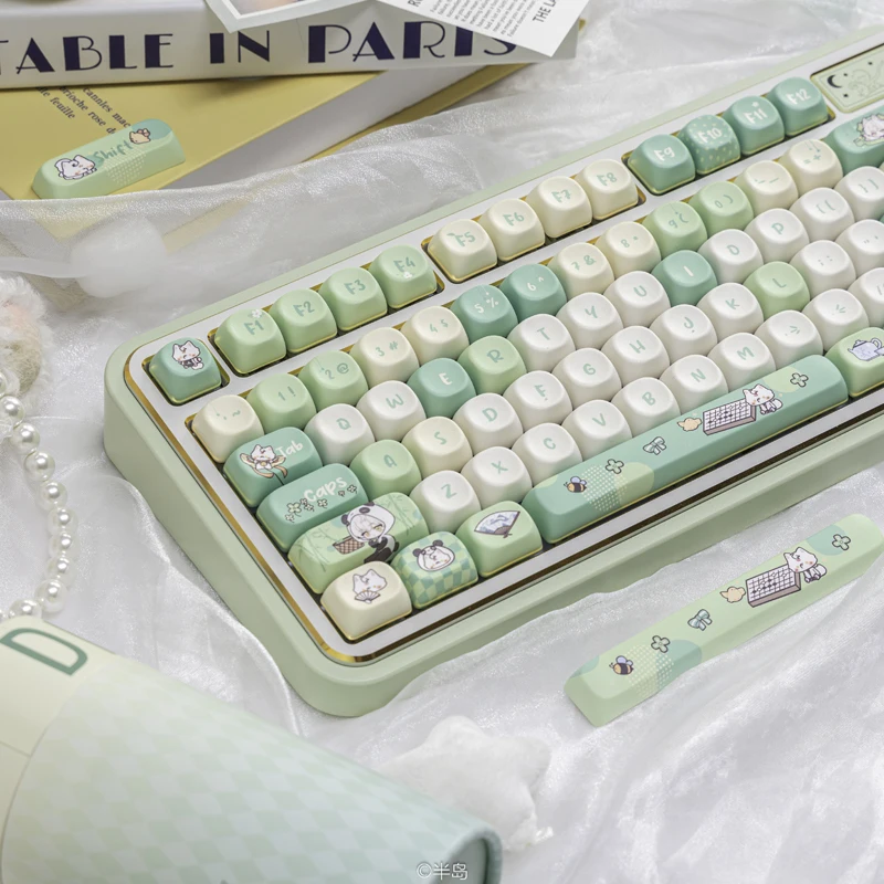 Cute Cartoon PBT Keycaps,134 Keys MOA Profile Custom GMK Keyboard Caps For MX Switches Mechanical Keyboards 60% 75% 80% 100%