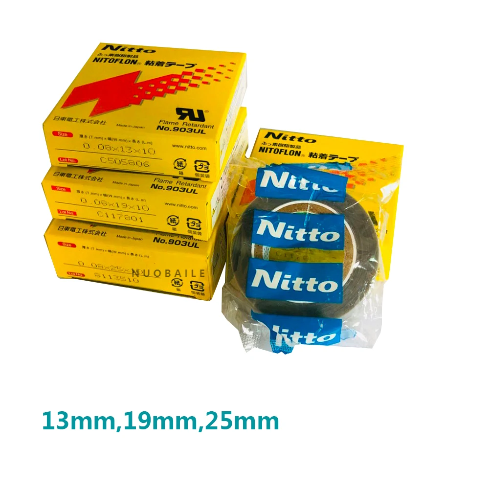 Japan NITTO DENKO Tape NITOFLON Waterproof Single Sided Tape 903UL Original high quality 0.08mm*(13mm/19mm/25mm)*10m