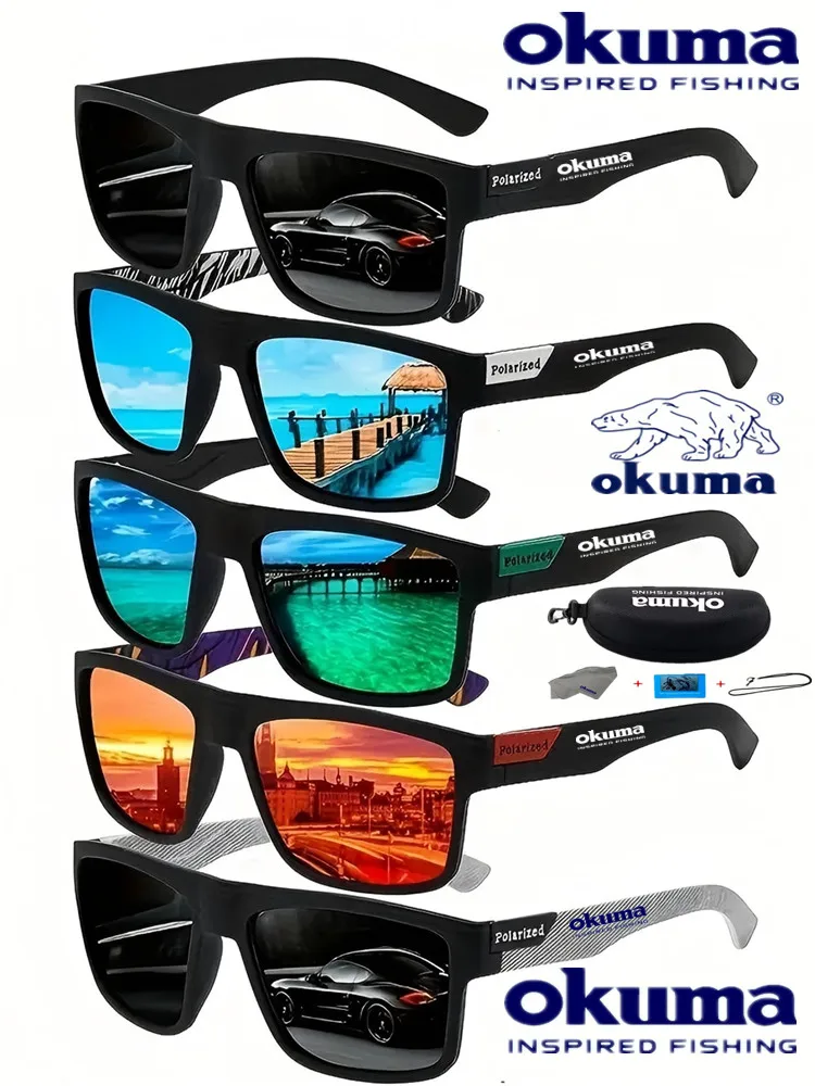 AliExpress okuma 1Pcs Okuma UV400 Polarized Sunglasses Suitable for Fishing Cycling Hunting and Driving Retro Sunglasses for Both Men and Women