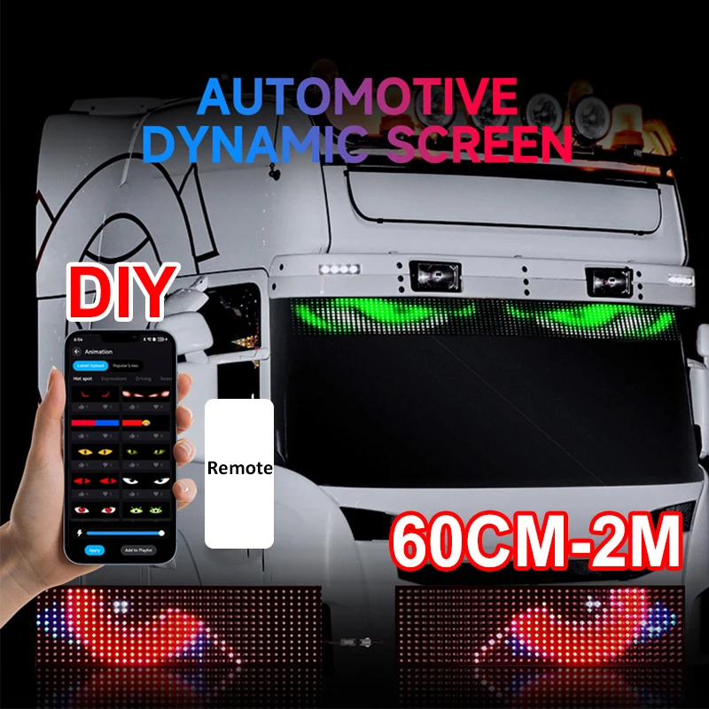 

LED Truck Car Devil Eye Light APP Remote Control Screen Lights Custom Text Animation Pattern Lighting Display Board Windshield