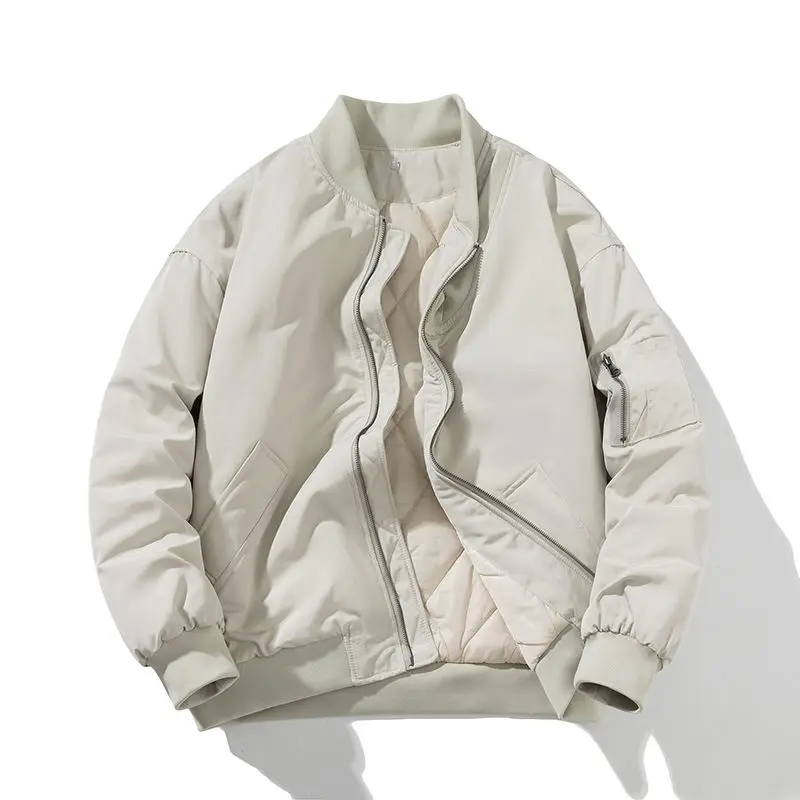 

ex Thiened Baseball Cotton Jaet MA Pilot Jaet Spring Summer Autumn Pure Color Couple Trendy Outerwear Class orm