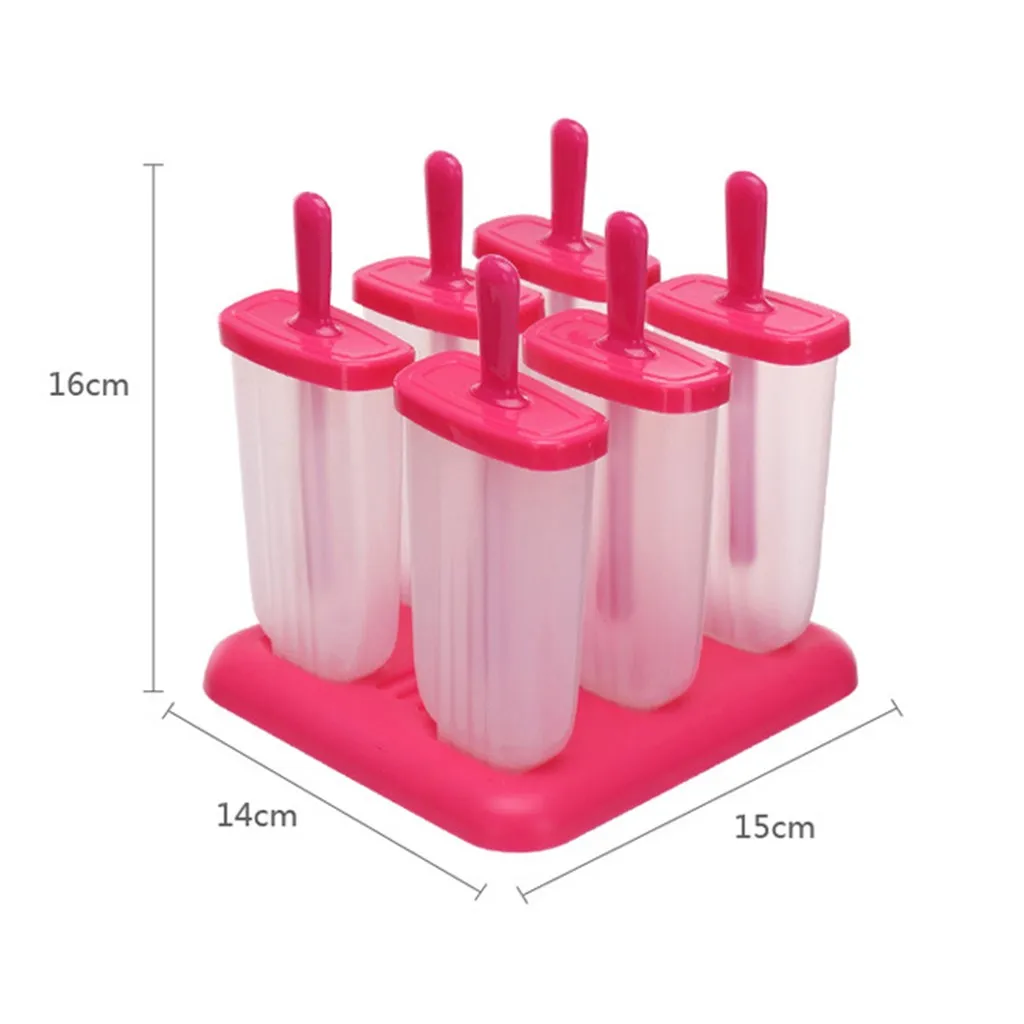 مجموعة قوالب الآيس كريم DIY - 6 قطع من صانعات الحلوى المصنوعة من السيليكون الخالية من مادة BPA مع غطاء وعصي المصاصة للعائلة المجمدة