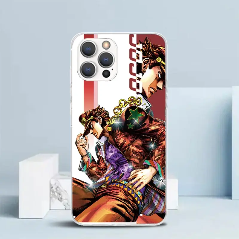 JoJo Bizarre Adventure Anime Phone Case For IPhone 16 15 14 13 12 11 Pro Max Mini XR XS X 7 Plus 8 + SE 2020 Soft TPU Back Cover