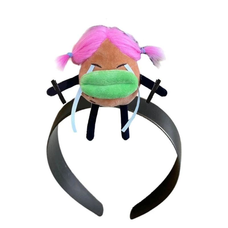 

652F Funny Braided Doll Hairband Hairpin Face Props Stage Performances Headband Hair Accessory for Parties and Daily Wear