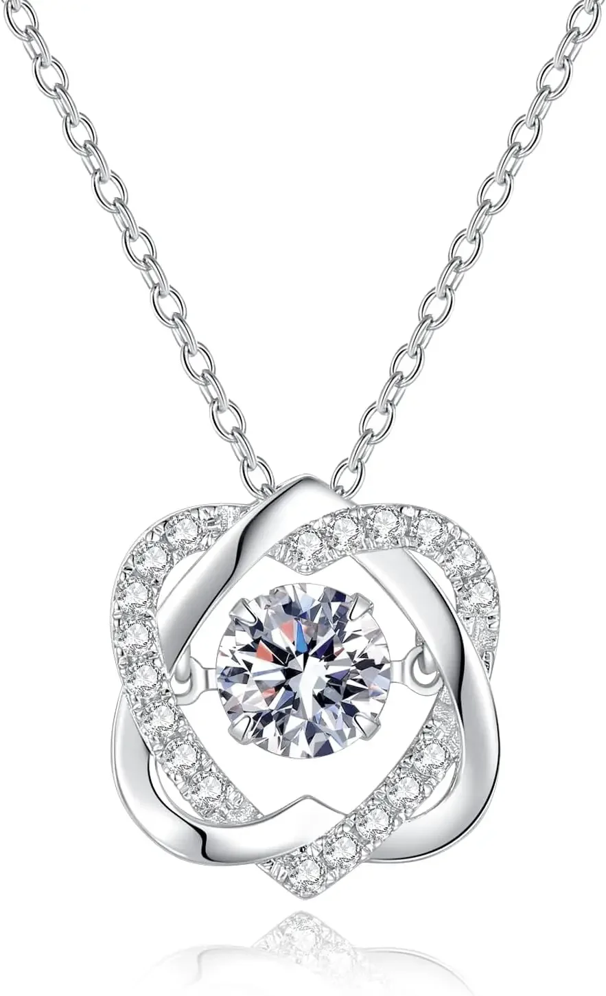 

Moissanite Necklace for Woman Wife Her S925 Sterling Silver Floating Pendant Necklace for Birthday Anniversary Mother'S Day