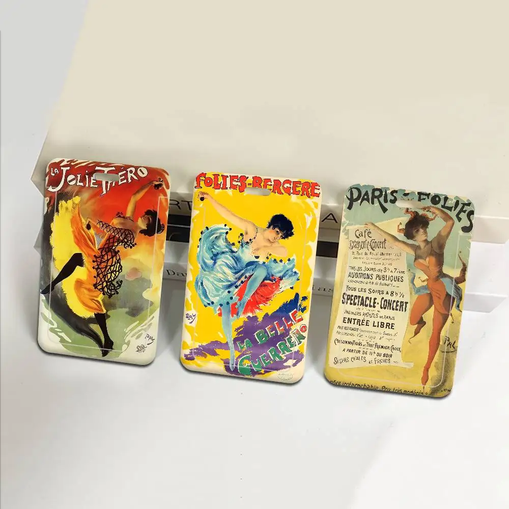 Folies Bergere Künstler-Ausweiskartenhalter Lanyard Kinder-Kreditkartenetui Halsband Türkartenhalter Ausweishülle Geschenk