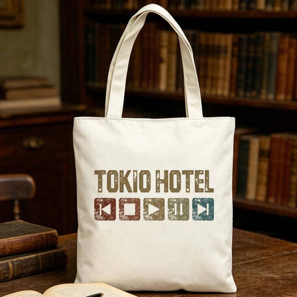 Tokio Hotel tote bag y2k grocery canvas  shopping bolsas de tela femme