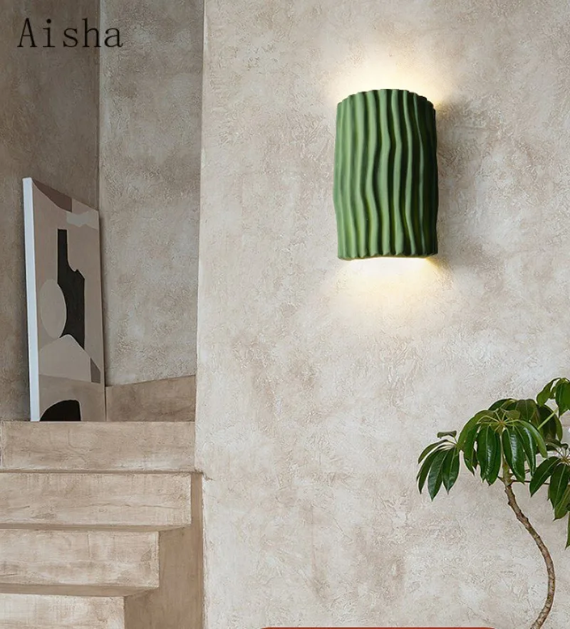 

Nordic Resin Wall Lamp Minimalist Bedroom Bedside Wall Sconces for Home LED Indoor Background Wall Furniture Lighting Decoration