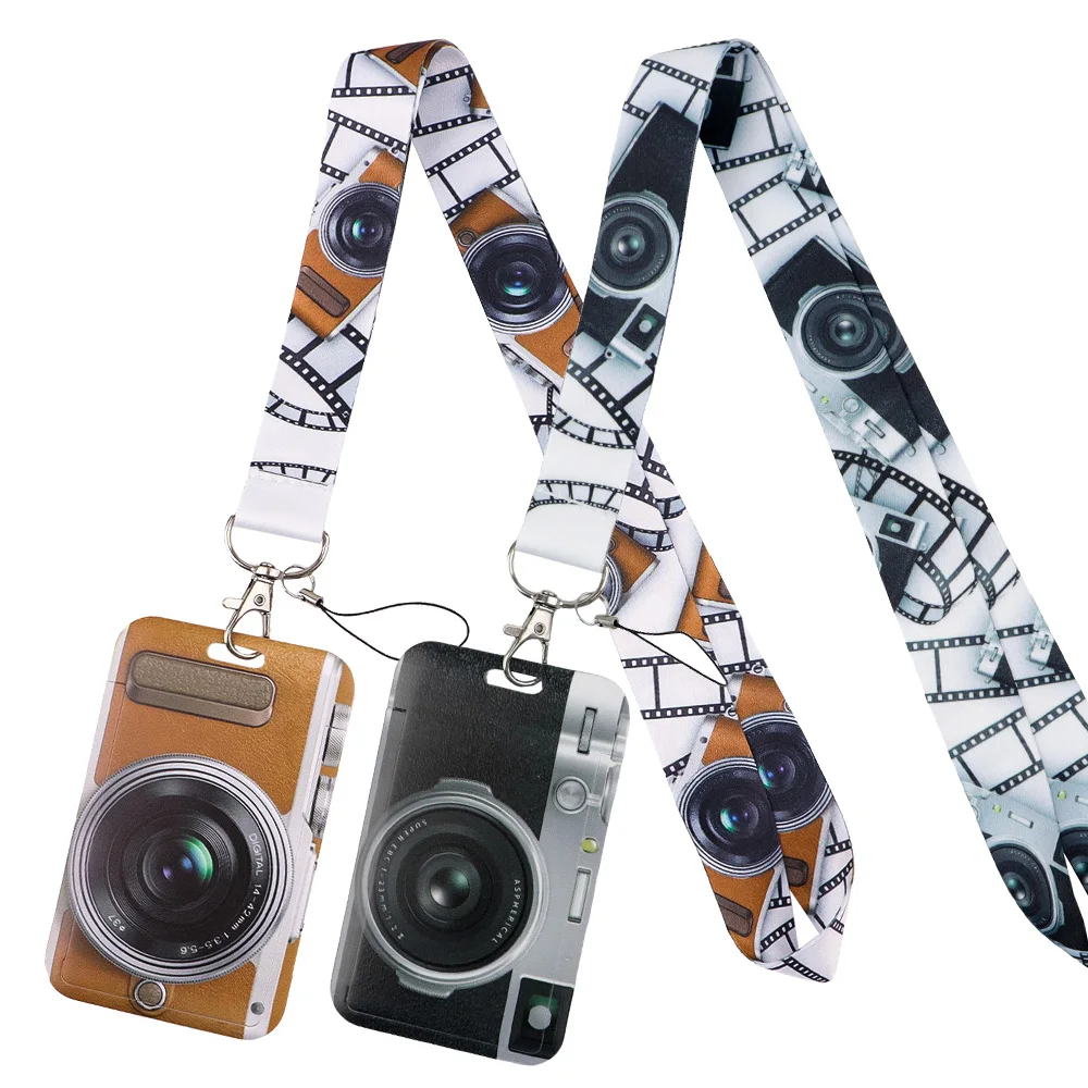 

LX1637 Camera Pattern Lanyard for Keys Chain Neck Straps Badge Holder Key Ring ID Credit Card Cover Pass Mobile Phone Charm