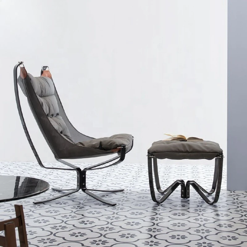 

Haute Couture Lounge Chair with Footrest Hotel Bedroom Relax Single Armchair