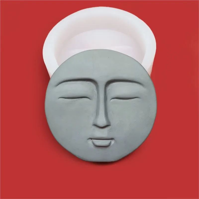 

PRZY Human Face Mold Silicones Concrete Cement Mould Handmade Decoration Clay Resin Mold SN0206