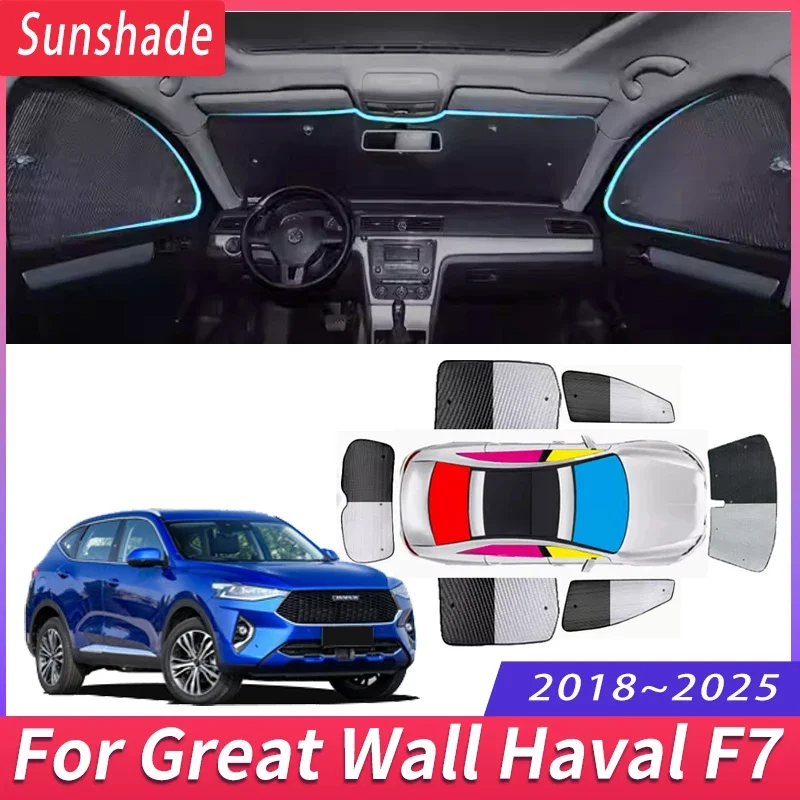 Car Sunshade For Great Wall Haval F7 2018~2025 2019 8X Heat Insulation Sun Protection Sunshade Windshield Visor Car Accessories