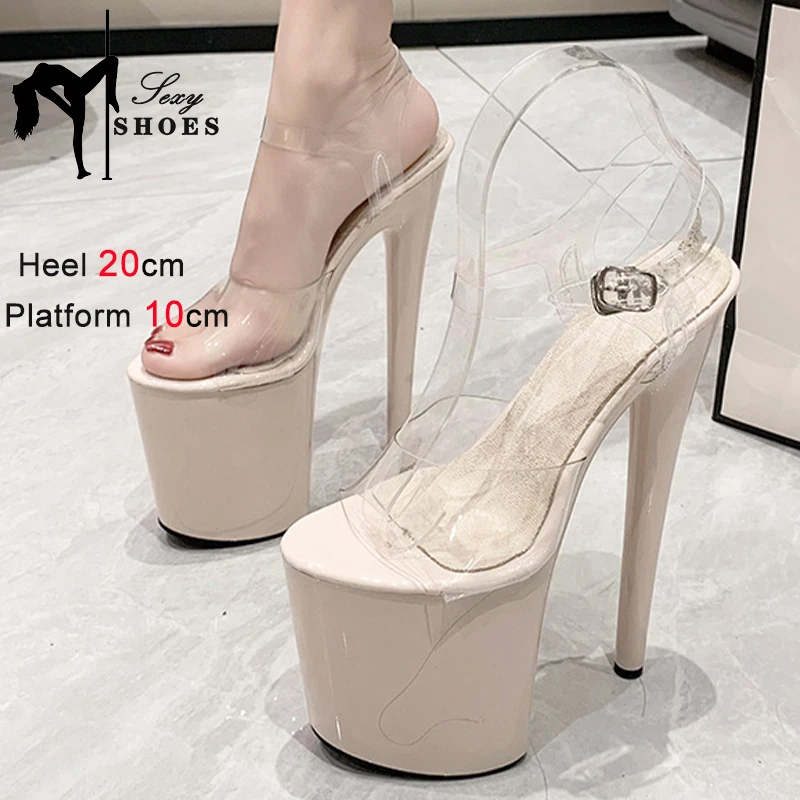 2023 New Fashion Women Shoes Jelly Sandals Women High Heels Sexy Platform Transparent Surface Girls Ladies Women Sandals Summer